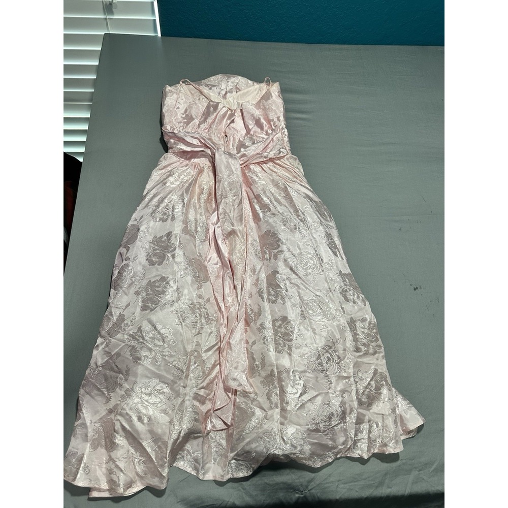 VTG Steppin Out Pale Pink Floral Cocktail‎ Dress 9 (Fits Like 2/4) - Picture 9 of 11